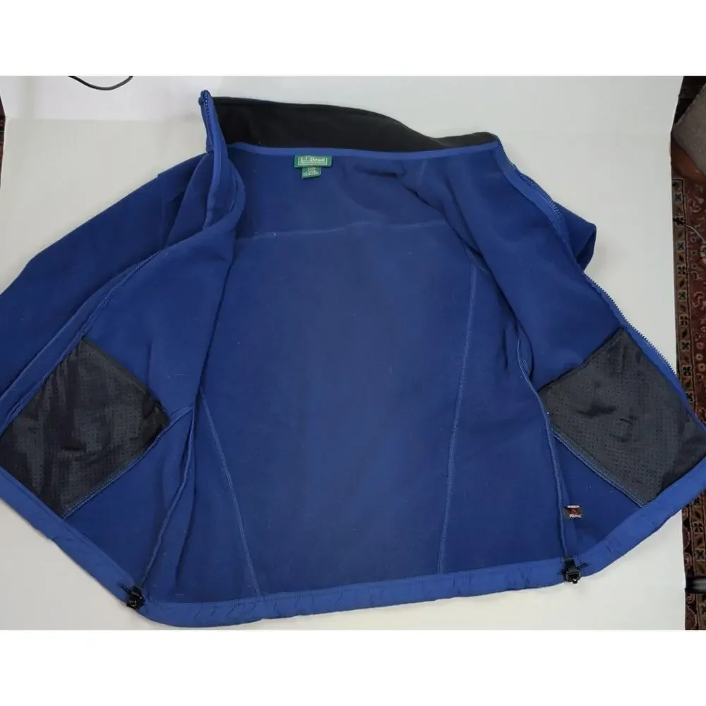 L.L.BEAN Women's Polartec Fleece Jacket Long Sleeve Royal Blue Full Zip XL OFJT3